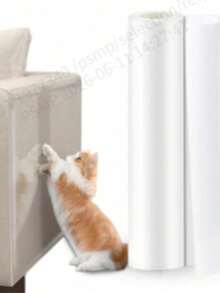 1 Roll Thick Transparent Sofa Protector - Cat Scratch & Waterproof, Easy Peel & Cut, No Residue Self-Adhesive Film For Furniture, Walls, Marble Tables & Kitchen Countertops - Clear - View 8