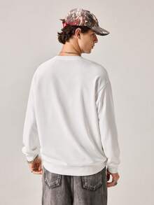 Strevion BATMAN Sweatshirt Lengan Panjang Leher Bulat Kasual Pria dengan Gambar City, Musim Semi/Gugur - Putih - View 2