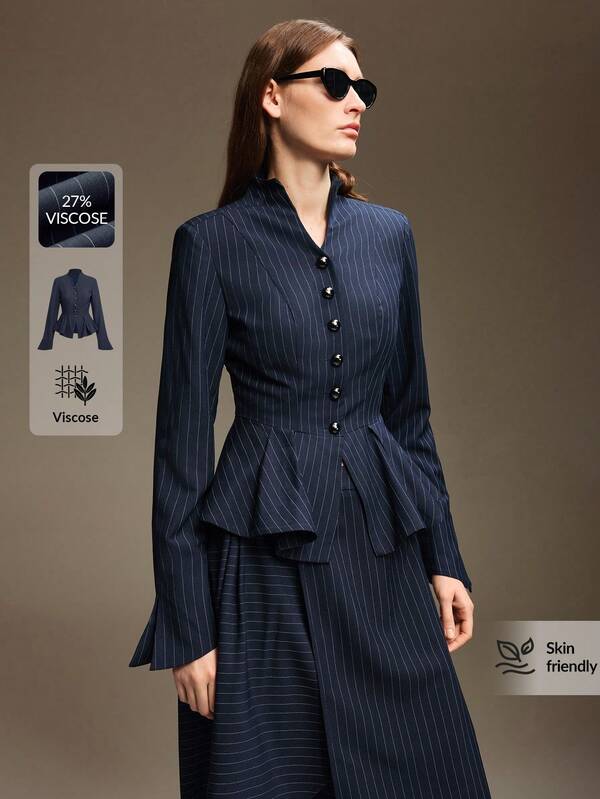 Ontre Women's Modern Urban Fashion Business Casual Office Wear Low-Key Old Money Style Elegant Commute Airport Autumn Essential Premium Women's Blazer
