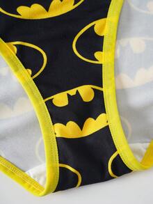 BATMAN X SHEIN 大尺碼女款內衣套裝，含細肩帶背心與三角內褲 - 黑色 - 查看 7