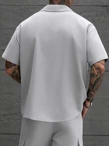 SLATEMANN Men's Casual Fashion Versatile Minimalist Elegant Shirt - Grey - View 2