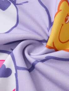 SHEIN X Care Bears 女款五角星印花休閒細肩帶睡裙 - 紫色 - 查看 7