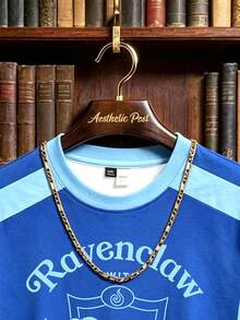 HARRY POTTER X SHEIN Manfinity Campus Court Kaos Lengan Pendek Pria Kasual Musim Panas dengan Motif Blok Warna dan Patchwork - MultiWarna - View 3