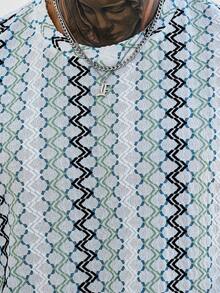 Manfinity Homme Men's Casual Mature Knit Fashion Versatile T-Shirt - Blue - View 5