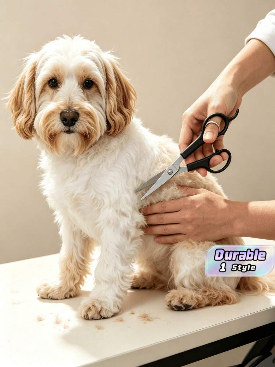 Pet Grooming Scissors Set For Dogs & Cats – Round-Tip Stainless Steel Trimming Shears For Dog Eyes, Professional Home Grooming Tools For Small & Large Animals - Black - View 1