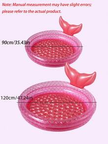 Inflatable Swimming Pool, Retro Inflatable Swimming Pool, Round Inflatable Swimming Pool, Mermaid Inflatable Swimming Pool, Mermaid Inflatable Swimming Pool, Summer Indoor/Outdoor Beach Bubble Bottom Floating Swimming Pool - multicolor - View 3