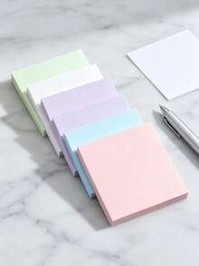 1 pieza Notas adhesivas cuadradas, bloc de notas de unicolor multicolor, 50 hojas, adhesivo fuerte, blocs de notas para mensajes - Unitalla - Ver 6