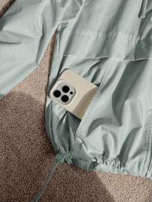 Comfortcana 1pc Solid Color Front Zip-Up Long Sleeve Casual Hooded Sun Protective Lightweight Jacket In Summer/ Hiking Sage Green - Mint Green - View 4