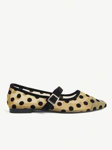 CUCCOO CHICEST Women's Shoes Spring And Summer New Big Wave Points, Buckle Design, Low Vamp Square Toe, Comfortable And Simple Holiday Women's Flats, Essential For Commuting, Casual And Versatile, Party Afternoon Tea Holiday Gifts - yellow wave - View 8
