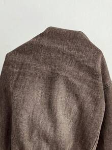 SHEIN PETITE 女款直筒寬鬆休閒百搭牛仔褲，附口袋，牛仔女郎造型，灰色，適合萬聖節、返校季、秋季日間度假穿搭 - 棕色 - 查看 7