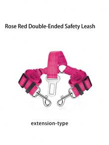 Nylon Dual-Dog Car Seat Belt With Adjustable Elastic Buffer Leash, Tangle-Free Dual Pet Car Headrest Seat Belt For Two Dogs, Hand Wash Only - Multicolor - View 14