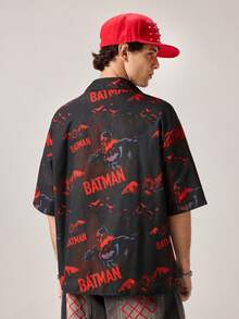 Strevion Men's Casual Brave Batman Digital Print Short Sleeve Shirt - Multicolor - View 2