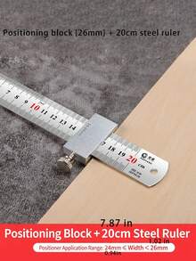 1 Set Penggaris Presisi Baja - Alat Penanda Presisi Tinggi Multifungsi untuk Desainer, Insinyur, dan Tukang Kayu - A - View 17