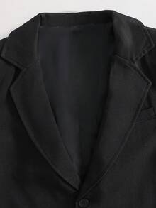 Teen Boys Gentleman Suit, Loose Preppy Casual, For Back‑To‑School, Outdoor, Daily - Black - View 5