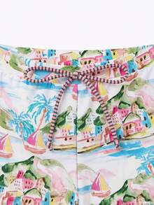 Swim Oasis 26SS 春夏度假風 魚圖案波希米亞風 分體式泳衣短褲兩件套 - 彩色 - 查看 5