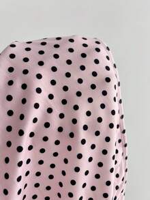 Elamini Women's Strapless Polka Dot Print Bodycon Ruched Mini Dress, Fitted Waist, Party Shopping Vacation Outfit - Pink - View 4