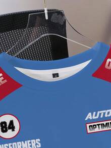 Transformers X SHEIN كنزة رجالية بطباعة حروف وأرقام كاجوال متعددة الاستخدامات للارتداء اليومي بأكمام طويلة - أبيض - مشاهدة 3