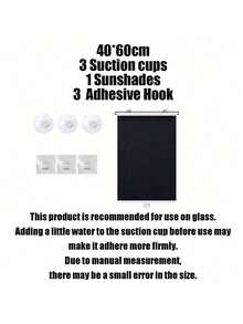 1 Set Blackout Roller Blind Includes 3 Suction Cups 3 Adhesive Hooks No Drill Retractable Sunshade Portable Curtain For Home Bathroom Kitchen Office - Sunshade Roller Blind - View 22