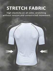Gym Rark Conjunto deportivo de camiseta de cuello redondo de manga corta con estampado y bloques de color y pantalones largos con cintura de cordón para hombre - Blanco - Ver 2