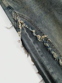 ROMWE PETITE Women's Denim Jeans Long Pants Star Butt Hot Girl Street Style Extra Small Size Music Festival Flare Pants Vintage - Blue - View 4