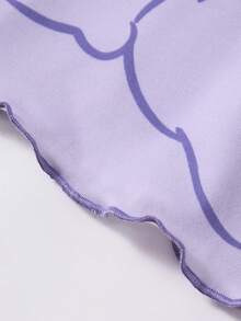 SHEIN X Care Bears 女款五角星印花休閒細肩帶睡裙 - 紫色 - 查看 5