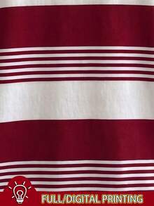 Lalippa Kaos Lengan Pendek Longgar dengan Leher Bulat dan Bahu Jatuh, Motif Cetak Digital - MultiWarna - View 4
