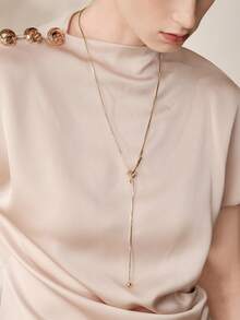 MOTF PREMIUM Collar largo ajustable extraíble en oro rosa - Oro rosa - Ver 8