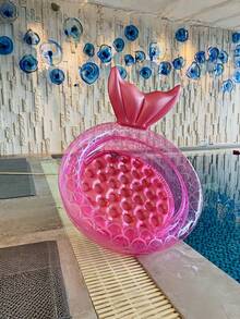 Inflatable Swimming Pool, Retro Inflatable Swimming Pool, Round Inflatable Swimming Pool, Mermaid Inflatable Swimming Pool, Mermaid Inflatable Swimming Pool, Summer Indoor/Outdoor Beach Bubble Bottom Floating Swimming Pool - multicolor - View 8