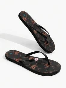 Grefit 女士趾跟折叠拖鞋，时尚家居PVC折叠拖鞋，适合夏季度假、夏季返校、大学、春季、春假、复活节等场合，也适合休闲沙滩风格。 - 黑色2 - 查看 4