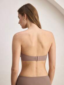 Ocili Women's Solid Color Seamless Bandeau Bra - Mocha Brown - View 2