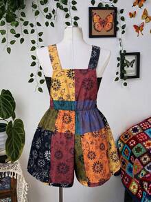 Sunspun Overoles bohemios multicolores de verano para mujer talla grande - Multicolor - Ver 2