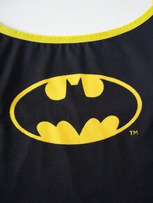 BATMAN X SHEIN 大尺碼女款內衣套裝，含細肩帶背心與三角內褲 - 黑色 - 查看 6
