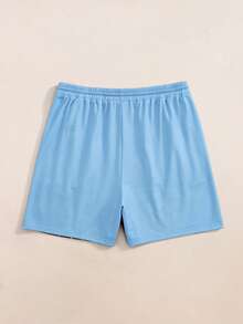 SpongeBob SquarePants | SHEIN Men's Summer Casual Cartoon Print Shorts - Blue - View 2