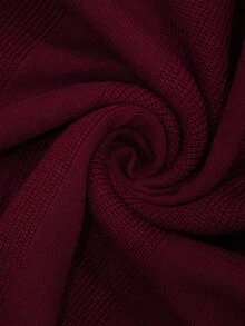 TONEVAULT Men's Casual Versatile Solid Color Short Sleeve Sweater - Red - View 7