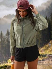 Exploreva Exploreva Women's Long Sleeve Zip-Up Sun Protection Jacket - Green - View 7