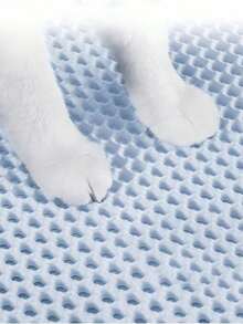 1pc Eva Double Layer Integrated Single Opening Washable Cat Litter Catching Mat For Indoor Cats Pet Supplies - Blue - View 6