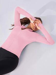Activina Women's Casual Versatile Zip-Up Long Sleeve Sports Jacket - Pink - View 8