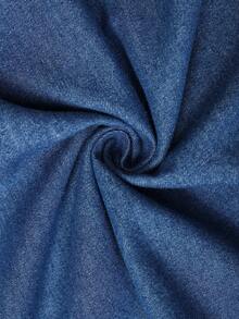 GlowEve Atasan Denim Leher V dengan Patchwork Renda Gaya Jalanan untuk Wanita - Biru - View 7