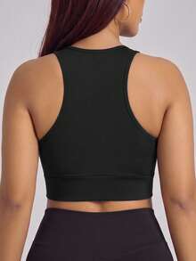 Slayform Sujetador deportivo de gran impacto con cierre delantero y ajustable para tallas grandes - Negro - Ver 2