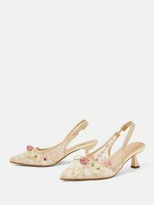 CUCCOO HITCHD Women's Pointed Toe Bow Decor Fashion Elegant High Heels - Champagne - View 9