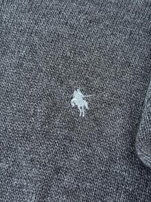 Girlism 青少年女孩秋冬休閒灰色素色刺繡小馬燈籠袖短版長袖圓領套頭毛衣 - 灰色 - 查看 4