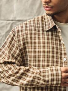 Norleigh Men's Small Check Hot-Selling Long Sleeve Shirt, Single Pocket Classic Style, Casual Vacation, Hot-Selling Comfortable Fabric Shirt - Multicolor - View 10