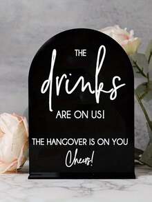 1PC 10*15CM Printed Wedding Bar Sign With Stand - "Drinks On Us, Headaches On You" - Modern Acrylic Decor, Suitable For Wedding Reception, Ceremony, Bridal Gift Table,Tabletop Installation,Decor Modern Wedding Decor Wedding Decor - tabletop ornament - View 7