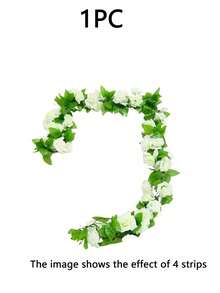 1 Stück künstliche Rosenranke mit 9 Blütenköpfen, lebensechte Kunststoff-Blumenranke, flexible grüne Wickelranke für Wohnzimmer, Klimaanlagen- und Heizungsrohrabdeckung, hängende Decken-Dekoration - Verschiedenfarbig - Übersicht 12