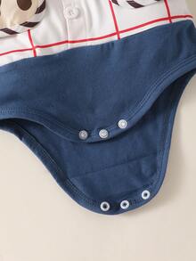 SHEIN Playful Pals Kostum Koboi Bayi Laki-Laki 3 Potong Set Terdiri dari Bodysuit dan Topi - Aprikot - View 8