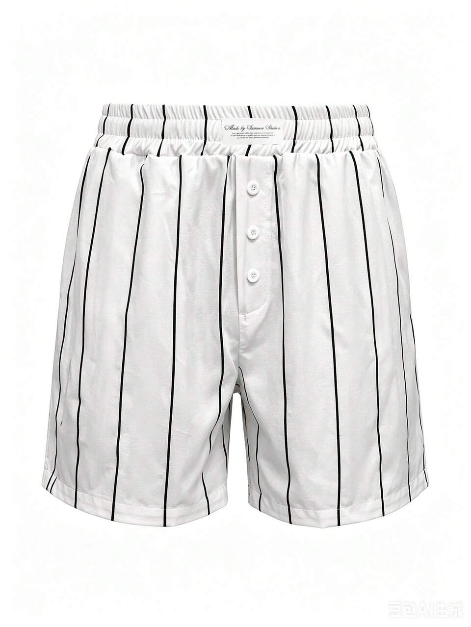 Striped Woven Boxer Shorts 3-Pack With Elastic Waistband And Button Fly For Everyday Loungewear And Summer Comfort