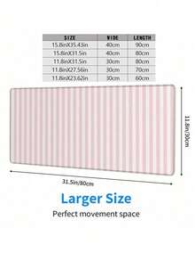 1PC Ins Style Pink White Striped Mouse Pad Cute Thickened Non Slip Desktop Decorative Mat For Office Gaming Keyboard Pad Computer Laptop Home Desk Supplies Gift - A - View 10