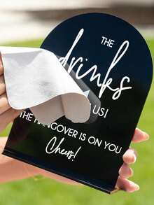 1PC 10*15CM Printed Wedding Bar Sign With Stand - "Drinks On Us, Headaches On You" - Modern Acrylic Decor, Suitable For Wedding Reception, Ceremony, Bridal Gift Table,Tabletop Installation,Decor Modern Wedding Decor Wedding Decor - tabletop ornament - View 9
