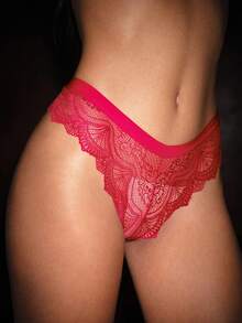 Bella Beso 3pcs/Pack Women's Random Bow Knot Lace Sexy Thong Panties - Multicolor - View 7