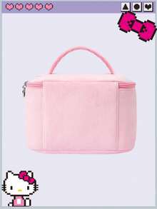HELLO KITTY AND FRIENDS | ROMWE Plush Card Cover KT Embroidered Cosmetic Bag Portable Portable Storage Bag - Light powder - View 3